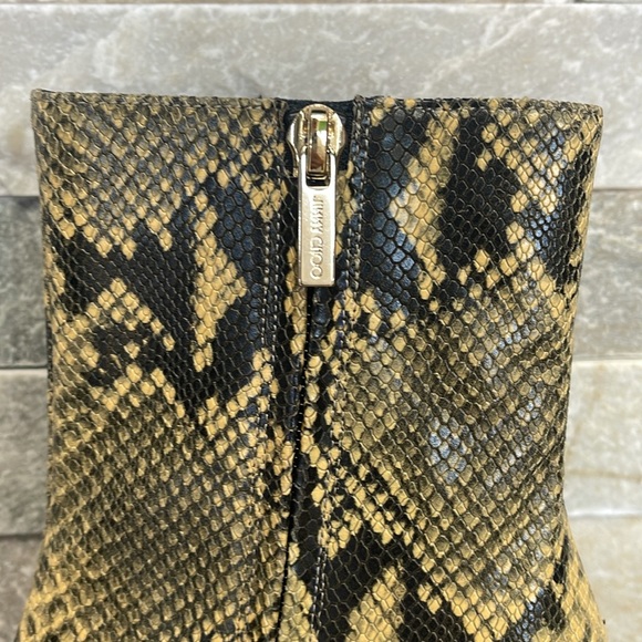 JIMMY CHOO Bryelle 85 Snake-print Leather Ankle Boots - Picture 6 of 13